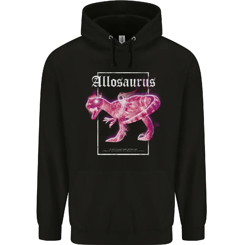 Allosaurus Dinosaur Mens 80% Cotton Hoodie Hoodie with Velcro Closure Adjustable Secure