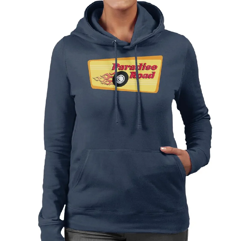 American Graffiti Paradise Road Women's Hooded Sweatshirt Cotton Hoodie Fleece Lining Warmth American Graffiti Paradise Road Women's Hooded Sweatshirt Cotton Hoodie Fleece Lining Warmth