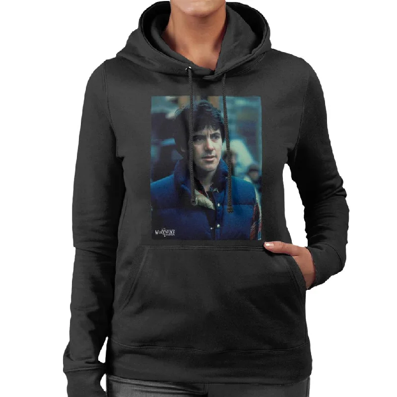 An American Werewolf In London David Kessler Portrait Shot Women's Hooded Sweatshirt Hoodie with Hem Applique Textured Unique An American Werewolf In London David Kessler Portrait Shot Women's Hooded Sweatshirt Hoodie with Hem Applique Textured Unique
