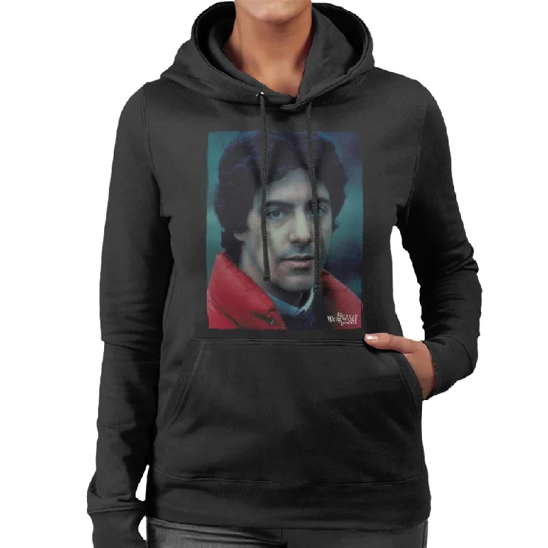 An American Werewolf In London David Wearing Red Coat Women's Hooded Sweatshirt Hoodie with Raglan Sleeves Sporty Comfortable An American Werewolf In London David Wearing Red Coat Women's Hooded Sweatshirt Hoodie with Raglan Sleeves Sporty Comfortable