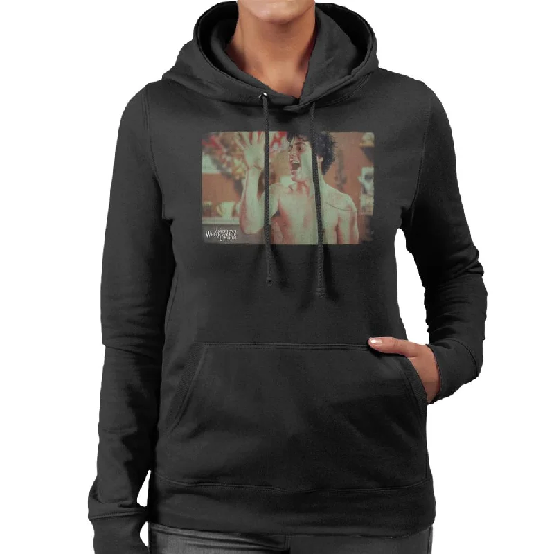 An American Werewolf In London Davids Hand Transforming Women's Hooded Sweatshirt Hoodie with Neon Bright Vibrant An American Werewolf In London Davids Hand Transforming Women's Hooded Sweatshirt Hoodie with Neon Bright Vibrant