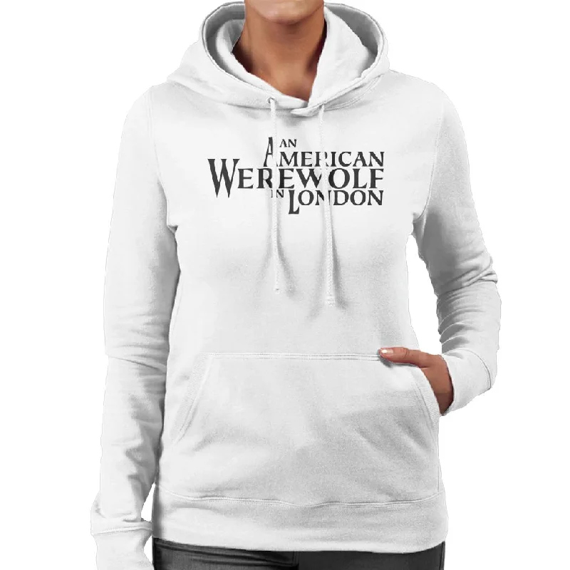 An American Werewolf In London Logo Women's Hooded Sweatshirt Hoodie with Toggle Buttons Decorative Unique An American Werewolf In London Logo Women's Hooded Sweatshirt Hoodie with Toggle Buttons Decorative Unique