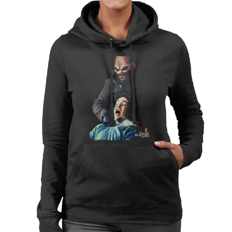 An American Werewolf In London Mutant Dream Scene Women's Hooded Sweatshirt Hoodie with Side Slits Relaxed Casual An American Werewolf In London Mutant Dream Scene Women's Hooded Sweatshirt Hoodie with Side Slits Relaxed Casual