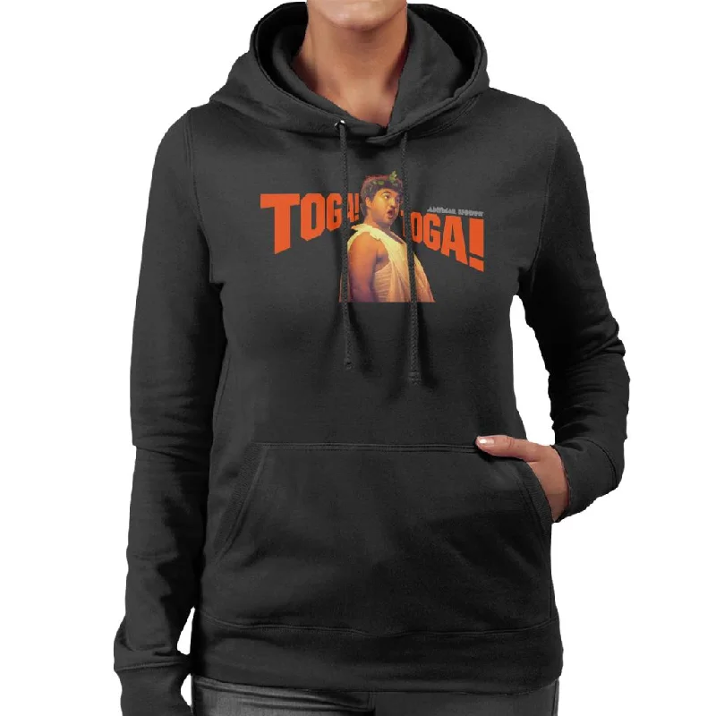 Animal House Bluto Toga Toga Women's Hooded Sweatshirt Hoodie with Button Placket Classic Preppy Animal House Bluto Toga Toga Women's Hooded Sweatshirt Hoodie with Button Placket Classic Preppy