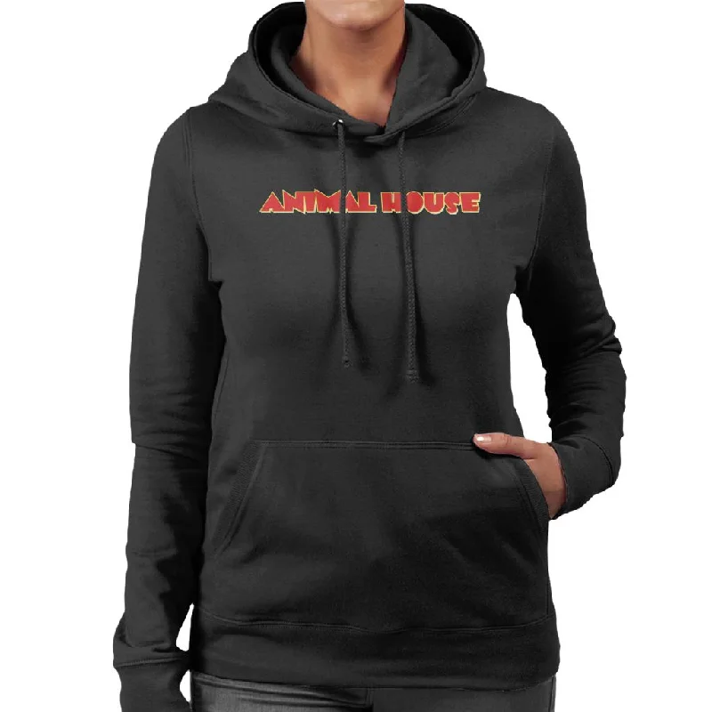 Animal House Classic Red Logo Women's Hooded Sweatshirt Hoodie with Belted Waist Structured Tailored Animal House Classic Red Logo Women's Hooded Sweatshirt Hoodie with Belted Waist Structured Tailored