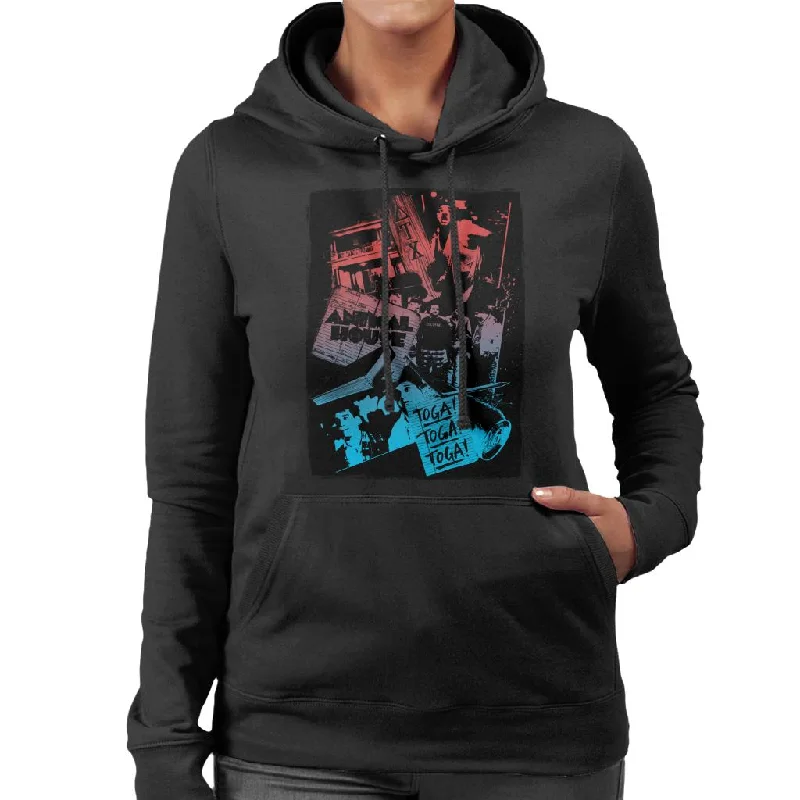 Animal House Montage Women's Hooded Sweatshirt Hoodie with Batwing Sleeves Loose Dramatic Animal House Montage Women's Hooded Sweatshirt Hoodie with Batwing Sleeves Loose Dramatic