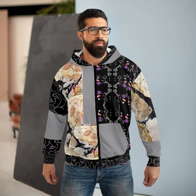 AOP Unisex Zip Hoodie LIVE LIFE ON GREY Hoodie with Magnetic Closure Innovative Modern AOP Unisex Zip Hoodie LIVE LIFE ON GREY Hoodie with Magnetic Closure Innovative Modern