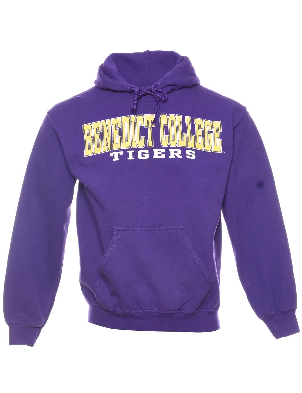 Benedict College Printed Purple & Yellow Hoodie - S Hoodie with Magnetic Closure Innovative Modern