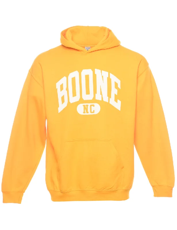 Boone Printed Hoodie - L Hoodie with Tied Waist Feminine Flattering