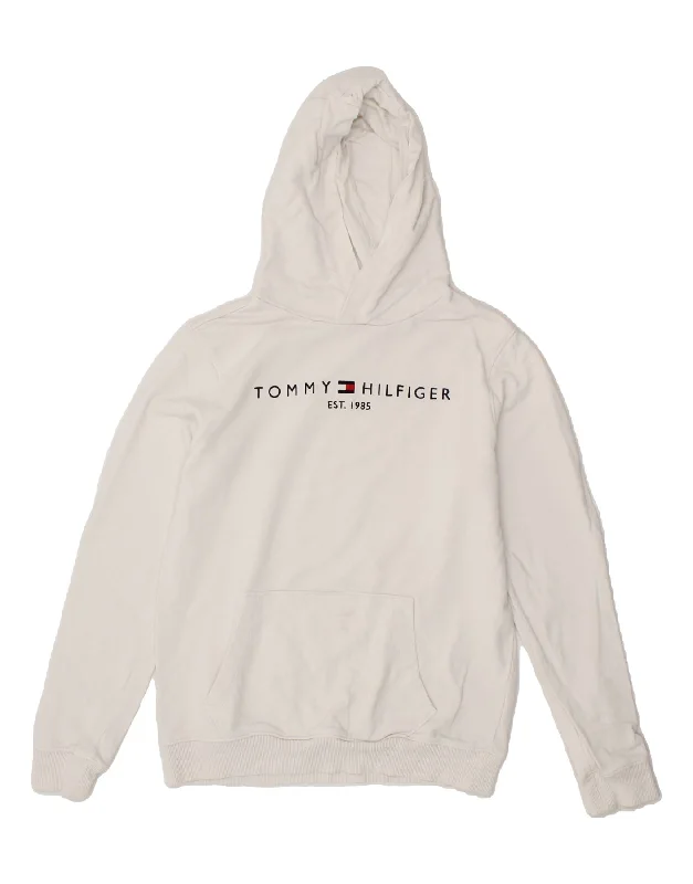 TOMMY HILFIGER Boys Graphic Hoodie Jumper 15-16 Years White Cotton Hoodie with Cuffed Sleeves Snug Secure TOMMY HILFIGER Boys Graphic Hoodie Jumper 15-16 Years White Cotton Hoodie with Cuffed Sleeves Snug Secure