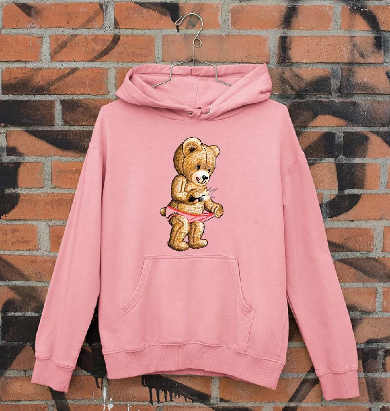 Domrebel Bear Unisex Hoodie for Men/Women Hoodie with Exposed Zipper Edgy Industrial