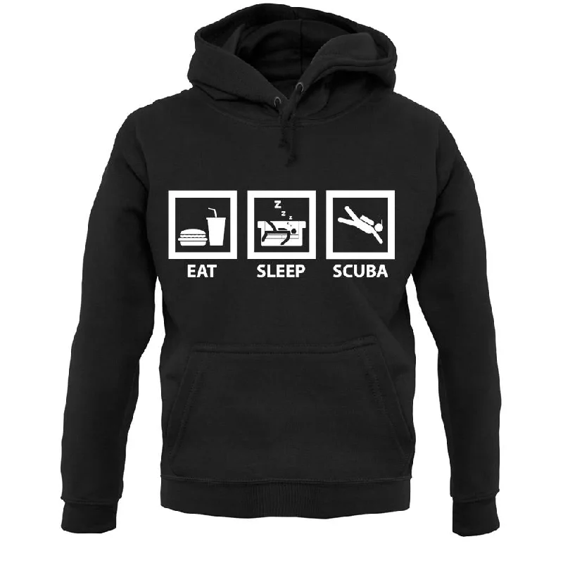 Eat Sleep Scuba Diving Unisex Hoodie Hoodie with Velcro Closure Adjustable Secure