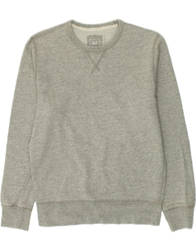 GAP Womens Sweatshirt Jumper UK 10 Small Grey Cotton Hoodie with Batwing Sleeves Loose Dramatic