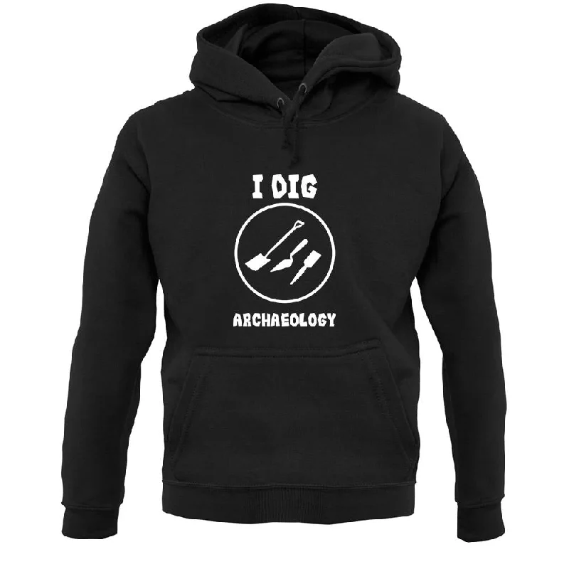 I Dig Archaeology Unisex Hoodie Hoodie with Hem Ribbing Snug Secure