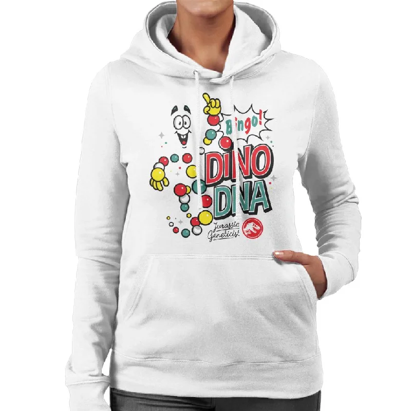Jurassic Park Bingo Dino DNA Women's Hooded Sweatshirt Hoodie with Belted Waist Structured Tailored Jurassic Park Bingo Dino DNA Women's Hooded Sweatshirt Hoodie with Belted Waist Structured Tailored