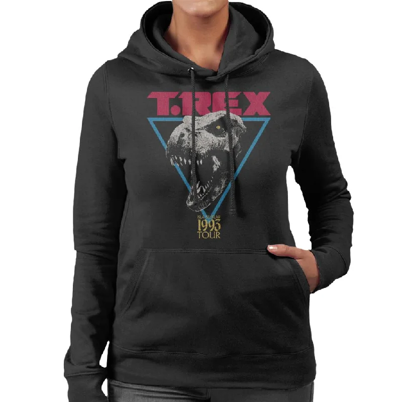 Jurassic Park Isla Nublar Tour Tyrannosaurus Rex Women's Hooded Sweatshirt Hoodie with Full-Zip Functional Layering Jurassic Park Isla Nublar Tour Tyrannosaurus Rex Women's Hooded Sweatshirt Hoodie with Full-Zip Functional Layering