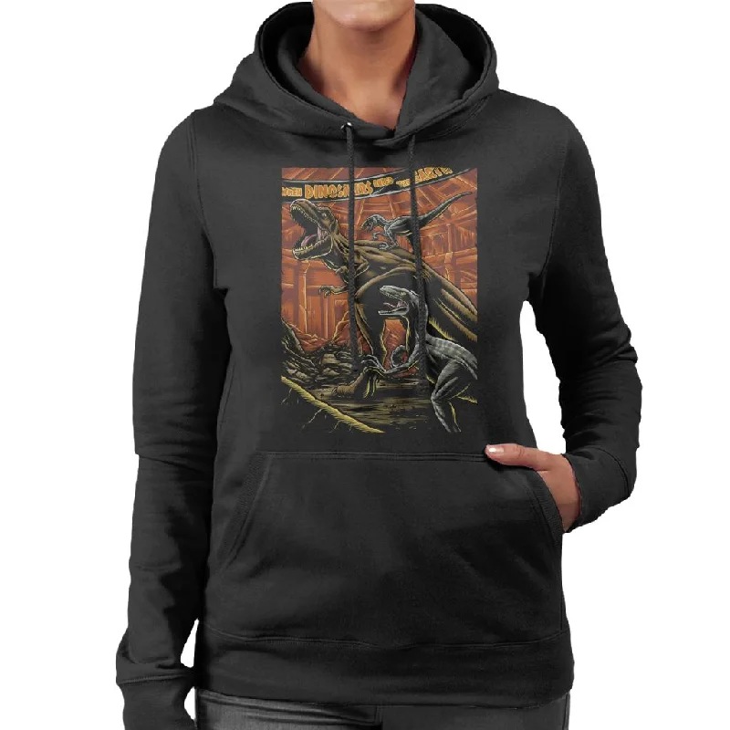 Jurassic Park When Dinosaurs Ruled The Earth Women's Hooded Sweatshirt Hoodie with Embroidery Detailed Premium Jurassic Park When Dinosaurs Ruled The Earth Women's Hooded Sweatshirt Hoodie with Embroidery Detailed Premium