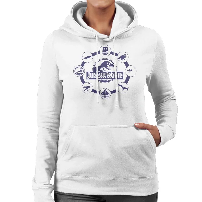 Jurassic World Film Iconography Women's Hooded Sweatshirt Hoodie with High Neck Warm Protective Jurassic World Film Iconography Women's Hooded Sweatshirt Hoodie with High Neck Warm Protective