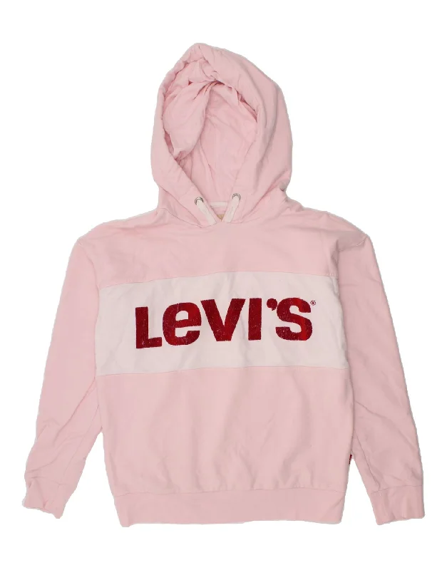 LEVI'S Girls Graphic Hoodie Jumper 15-16 Years Pink Cotton Hoodie with Hem Ribbing Snug Secure LEVI'S Girls Graphic Hoodie Jumper 15-16 Years Pink Cotton Hoodie with Hem Ribbing Snug Secure