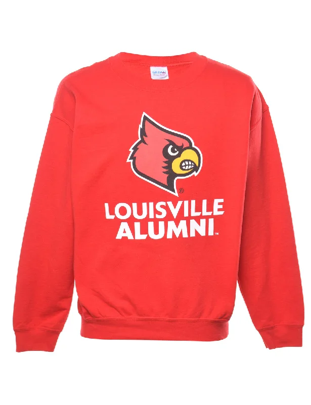 Louisville Alumni Printed Sweatshirt - M Hoodie with Rhinestones Sparkly Elegant