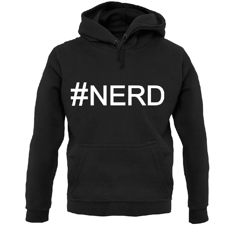 #Nerd (Hashtag) Unisex Hoodie Hoodie with Mock Neck Collared Structured