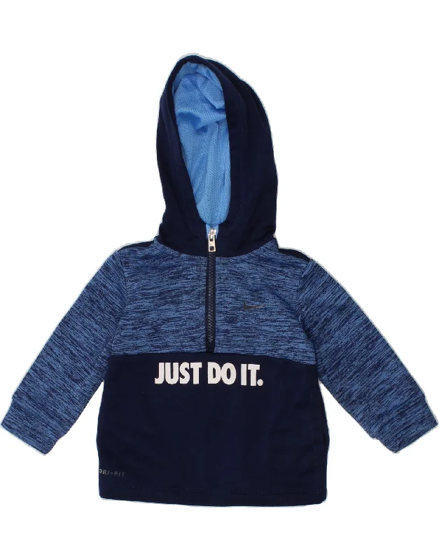 NIKE Baby Boys Dri Fit Graphic Hoodie Jumper 9-12 Months Navy Blue Hoodie with Drop Shoulder Relaxed Streetwear NIKE Baby Boys Dri Fit Graphic Hoodie Jumper 9-12 Months Navy Blue Hoodie with Drop Shoulder Relaxed Streetwear