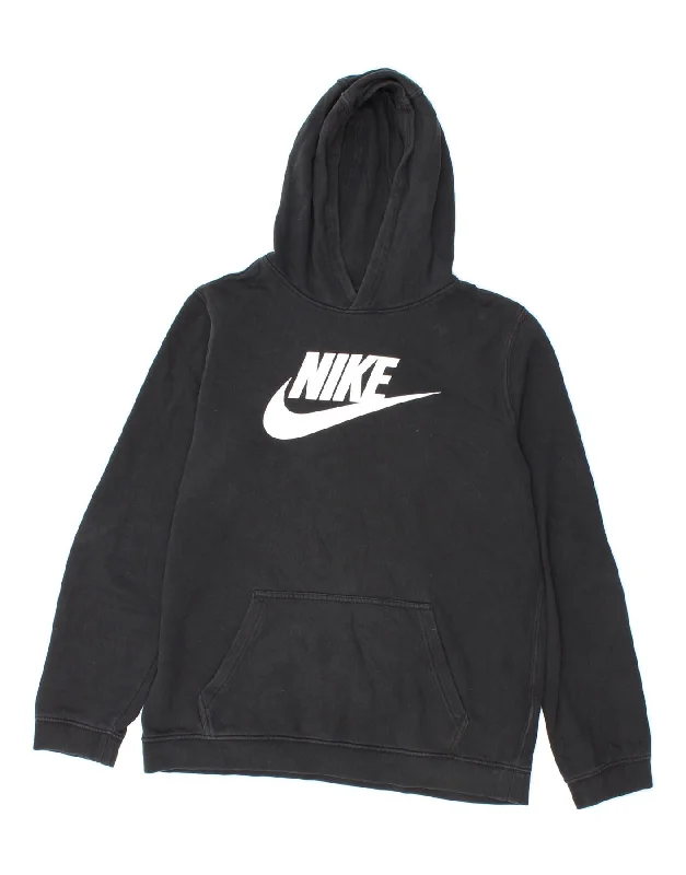 NIKE Boys Graphic Hoodie Jumper 13-14 Years XL Black Cotton Hoodie with Fur Luxurious Winter NIKE Boys Graphic Hoodie Jumper 13-14 Years XL Black Cotton Hoodie with Fur Luxurious Winter