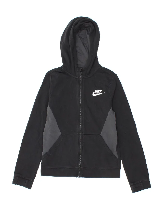 NIKE Boys Zip Hoodie Sweater 10-11 Years Medium Black Cotton Hoodie Crop Top Short Trendy NIKE Boys Zip Hoodie Sweater 10-11 Years Medium Black Cotton Hoodie Crop Top Short Trendy