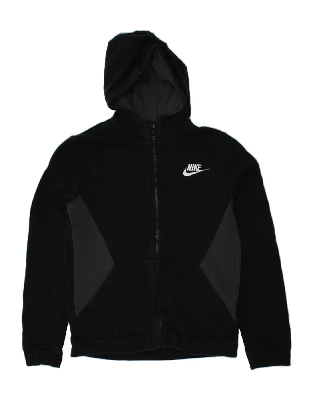 NIKE Boys Zip Hoodie Sweater 12-13 Years Large Black Cotton Hoodie with Set-In Sleeves Structured Classic NIKE Boys Zip Hoodie Sweater 12-13 Years Large Black Cotton Hoodie with Set-In Sleeves Structured Classic
