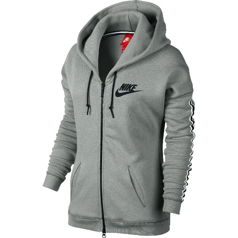 Nike District 72 Full-Zip Women's Hoodie Cool Grey/Black Hoodie with Hem Patch Decorative Personalized Nike District 72 Full-Zip Women's Hoodie Cool Grey/Black Hoodie with Hem Patch Decorative Personalized