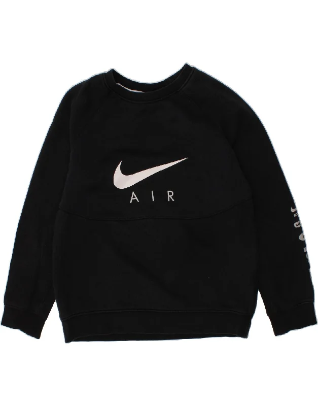 NIKE Girls Graphic Sweatshirt Jumper 10-11 Years Medium Black Cotton Hoodie with Mock Neck Collared Structured NIKE Girls Graphic Sweatshirt Jumper 10-11 Years Medium Black Cotton Hoodie with Mock Neck Collared Structured