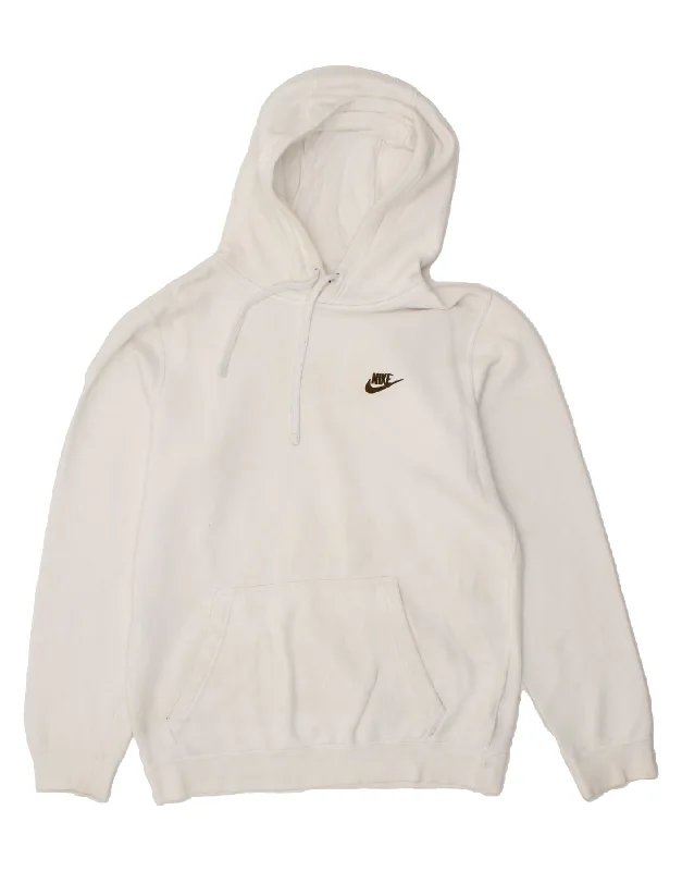 NIKE Mens Hoodie Jumper Small White Cotton Hoodie with Hidden Zipper Minimalist Clean NIKE Mens Hoodie Jumper Small White Cotton Hoodie with Hidden Zipper Minimalist Clean