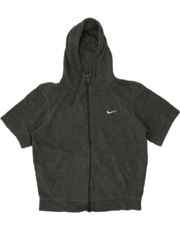 NIKE Mens Short Sleeve Hoodie Jumper Medium Grey Cotton Hoodie with Hem Lace Feminine Delicate NIKE Mens Short Sleeve Hoodie Jumper Medium Grey Cotton Hoodie with Hem Lace Feminine Delicate