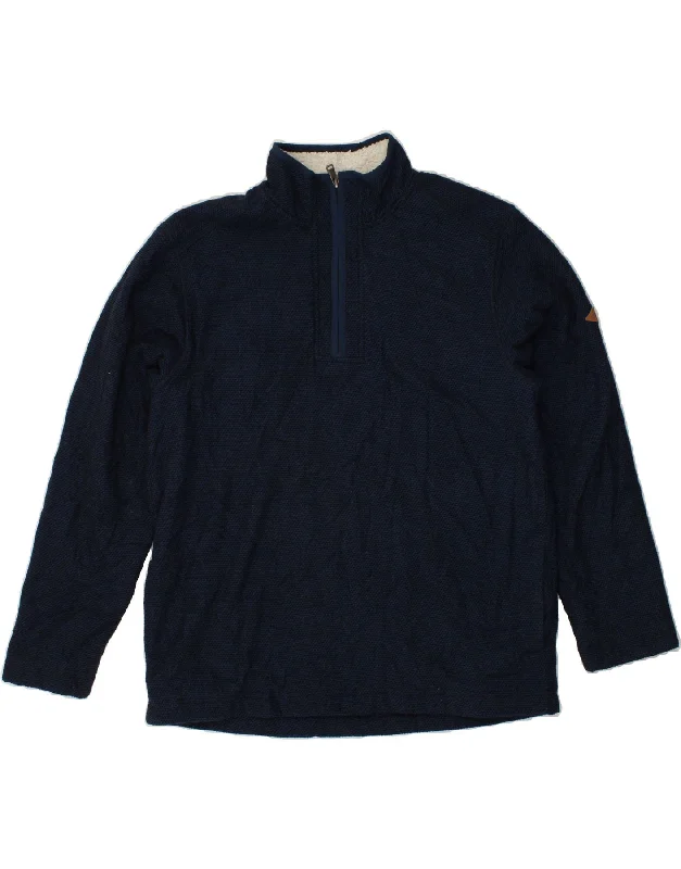 ORVIS Mens Zip Neck Sweatshirt Jumper Large Navy Blue Polyester Hoodie with Elastic Cuffs Stretchable Comfortable ORVIS Mens Zip Neck Sweatshirt Jumper Large Navy Blue Polyester Hoodie with Elastic Cuffs Stretchable Comfortable