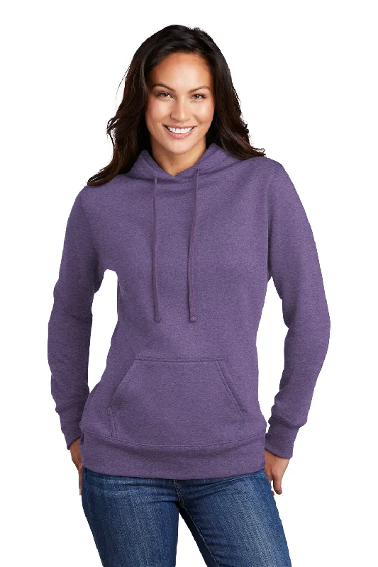 Port & Company Womens Core Fleece Hooded Sweatshirt Hoodie - Heather Purple Hoodie with Illustration Artistic Creative