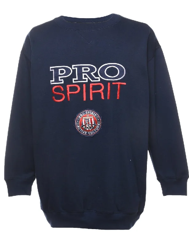 Pro Spirit Embroidered Sweatshirt - L Hooded Sweatshirt Casual Wear Street Style