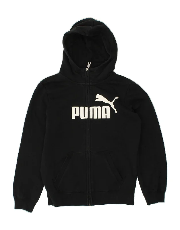 PUMA Boys Graphic Zip Hoodie Sweater 13-14 Years XL Black Cotton Hoodie with Magnetic Closure Innovative Modern PUMA Boys Graphic Zip Hoodie Sweater 13-14 Years XL Black Cotton Hoodie with Magnetic Closure Innovative Modern