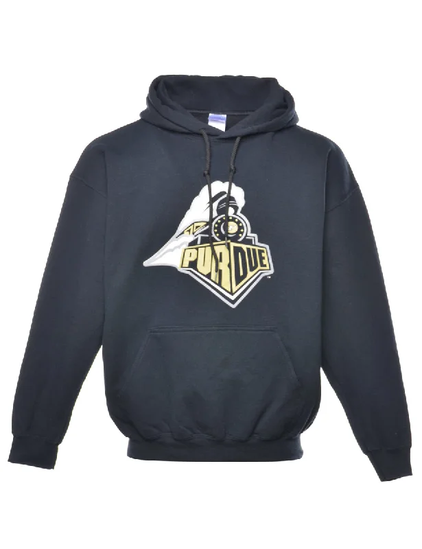 Purdue Printed Hoodie - L Hoodie with Back Slit Movement Comfort