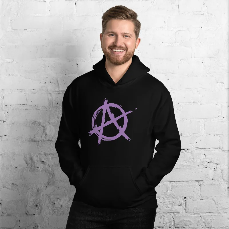 Purple Anarchy is Order Symbol Punk Rock Unisex Hoodie Sweatshirt Hoodie with Hem Lace Feminine Delicate Purple Anarchy is Order Symbol Punk Rock Unisex Hoodie Sweatshirt Hoodie with Hem Lace Feminine Delicate