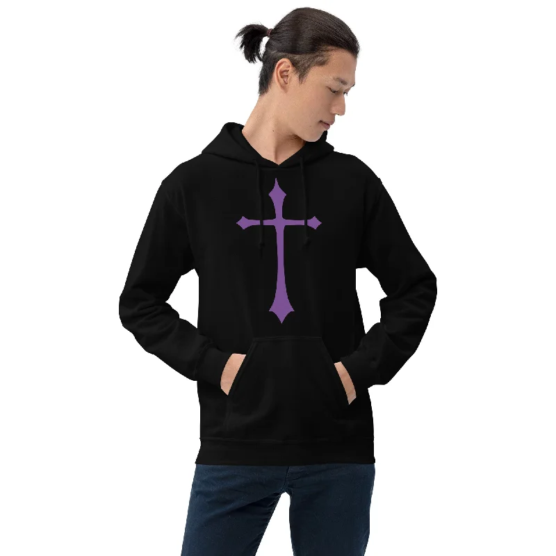 Purple Gothic Medeival Holy Cross Unisex Hoodie Sweatshirt Hoodie with Button Classic Timeless Purple Gothic Medeival Holy Cross Unisex Hoodie Sweatshirt Hoodie with Button Classic Timeless