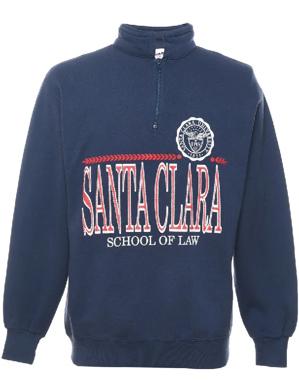 Quarter-Zip Santa Clara School Of Law Printed Sweatshirt - L Hoodie Crop Top Short Trendy