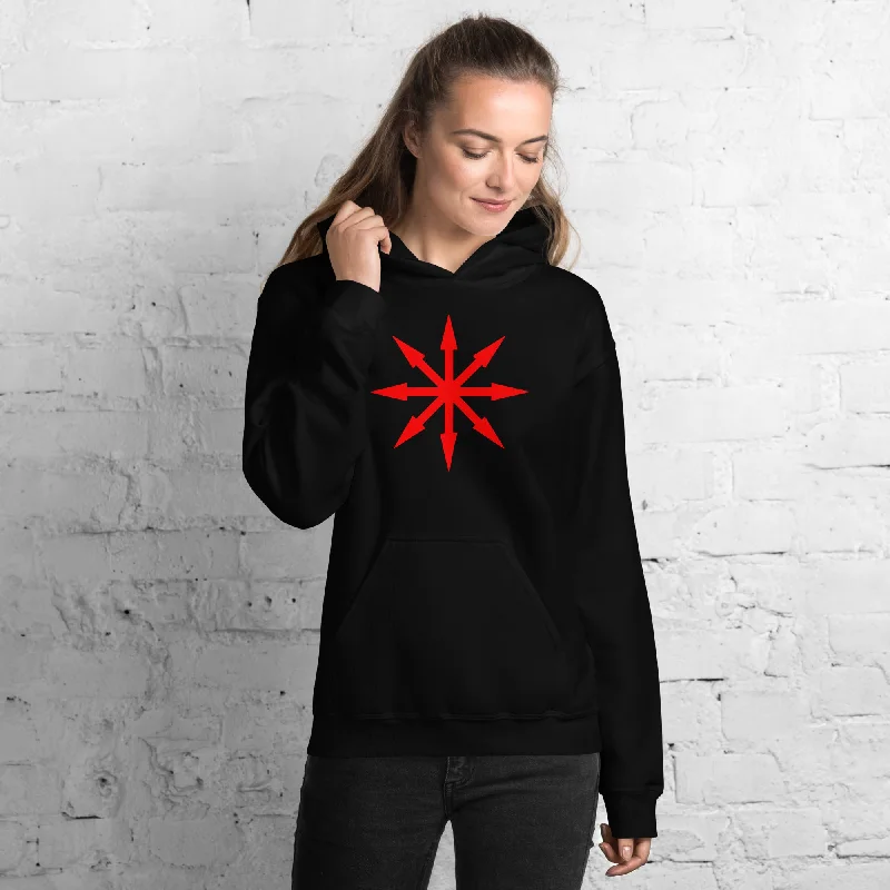 Red Symbol of Chaos Magick Star Unisex Hoodie Sweatshirt Hoodie with Side Slits Relaxed Casual Red Symbol of Chaos Magick Star Unisex Hoodie Sweatshirt Hoodie with Side Slits Relaxed Casual