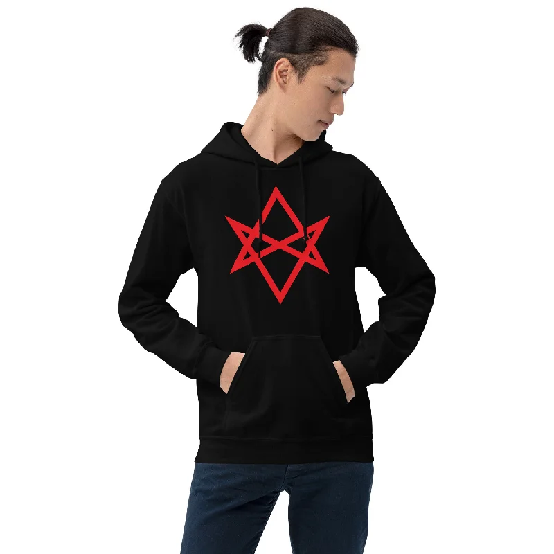 Red Unicursal Hexagram Six Pointed Star Unisex Hoodie Sweatshirt Hoodie with Embroidery Detailed Premium Red Unicursal Hexagram Six Pointed Star Unisex Hoodie Sweatshirt Hoodie with Embroidery Detailed Premium