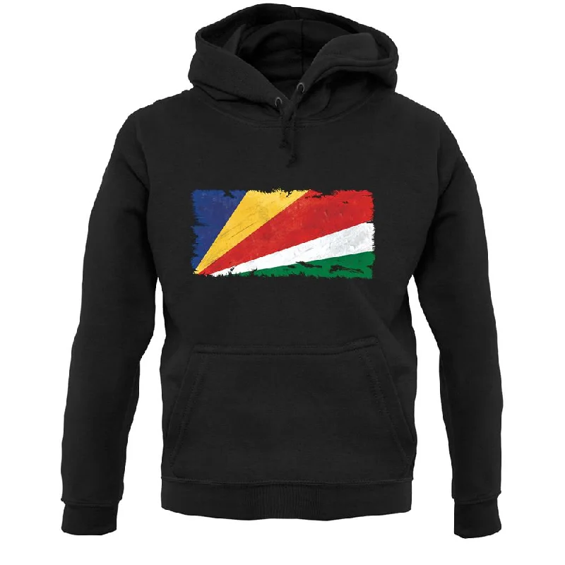 Seychelles Grunge Style Flag Unisex Hoodie Hoodie with Hem Drawcord Adjustable Customizable Seychelles Grunge Style Flag Unisex Hoodie Hoodie with Hem Drawcord Adjustable Customizable