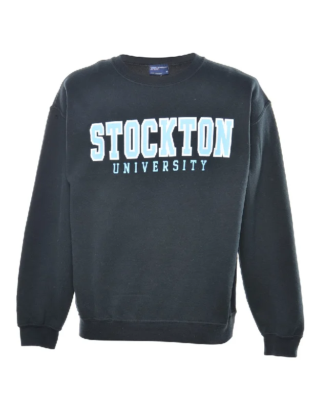 Stockton University Printed Sweatshirt - M Hoodie with Lace Feminine Delicate