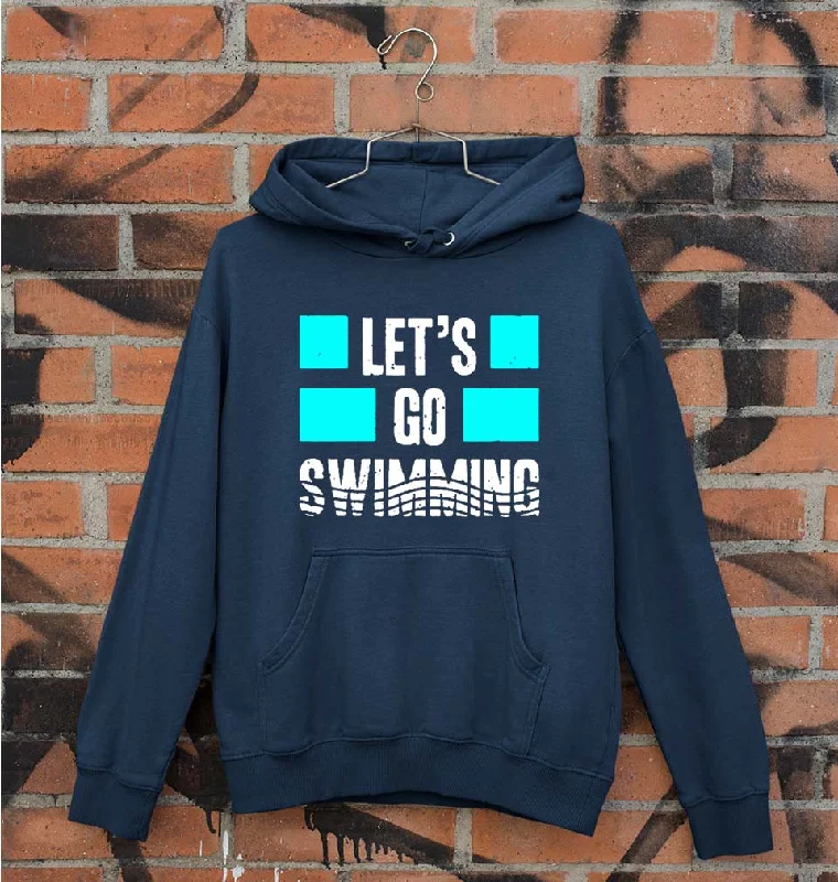 Swimming Unisex Hoodie for Men/Women Hoodie with Hem Embroidery Detailed Premium