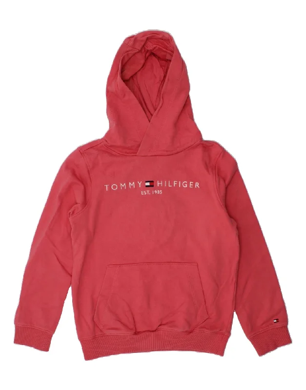 TOMMY HILFIGER Girls Graphic Hoodie Jumper 7-8 Years Pink Cotton Hoodie Sweatshirt Pullover TOMMY HILFIGER Girls Graphic Hoodie Jumper 7-8 Years Pink Cotton Hoodie Sweatshirt Pullover