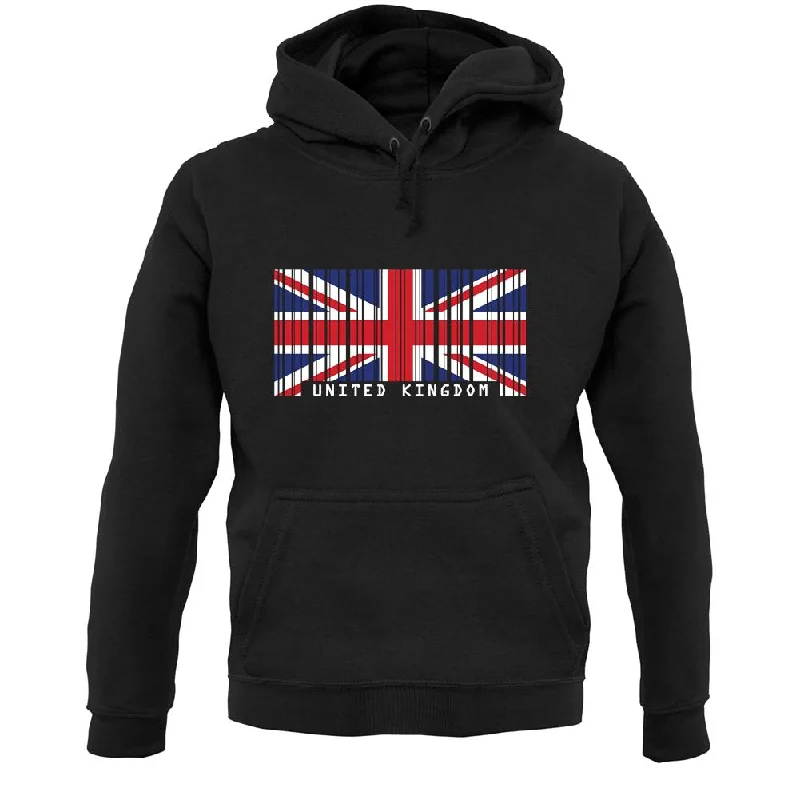 United Kingdom Barcode Style Flag Unisex Hoodie Hoodie with Cropped Fit Short Trendy