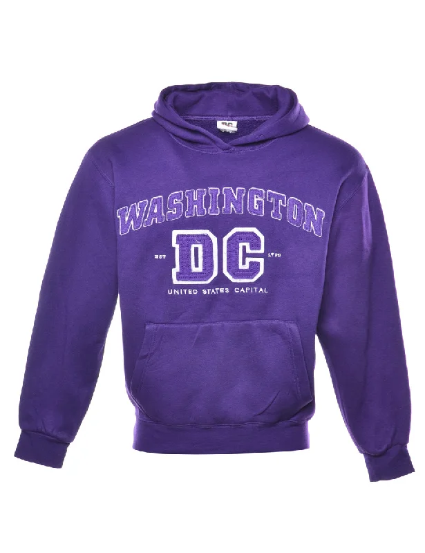 Washington Printed Hoodie - M Hoodie with Zipper Placket Modern Functional