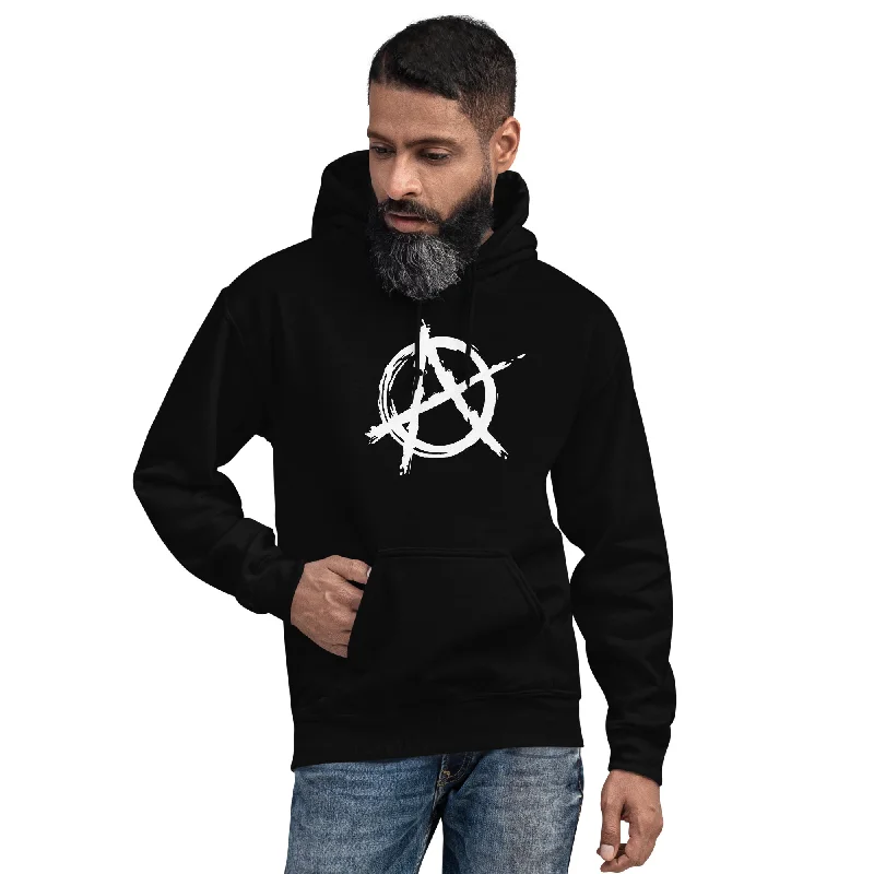 White Anarchy is Order Symbol Punk Rock Unisex Hoodie Sweatshirt Hoodie with Ribbed Hem Stretchable Secure White Anarchy is Order Symbol Punk Rock Unisex Hoodie Sweatshirt Hoodie with Ribbed Hem Stretchable Secure